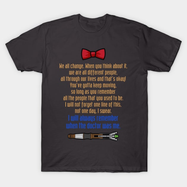 Eleventh Doctor goodbye T-Shirt by quinnsnake